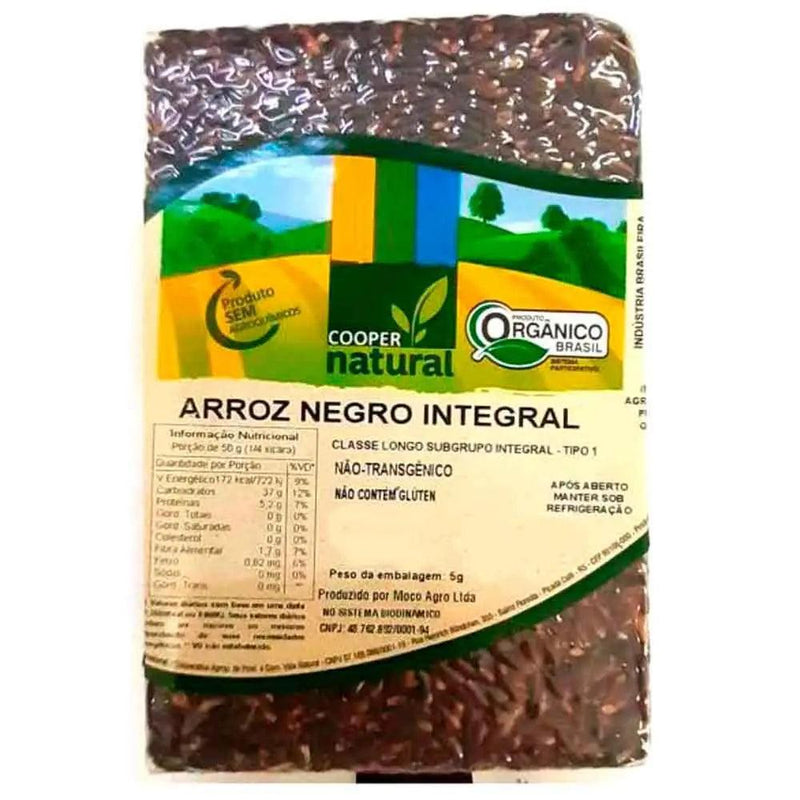 Arroz Negro Integral Orgânico CooperNatural 1Kg - Meu Brasil On Line