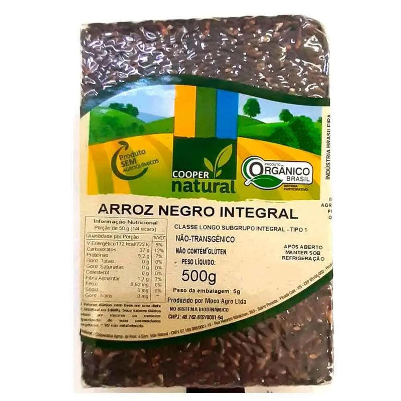 Arroz Negro Integral Orgânico CooperNatural 500g - Meu Brasil On Line