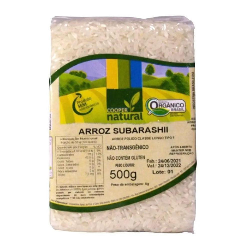 Arroz Subarashii Orgânico Polido Coopernatural 500g - MEUBRASILONLINE