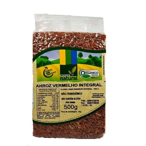 Arroz Vermelho Integral Orgânico CooperNatural 500g - MEUBRASILONLINE