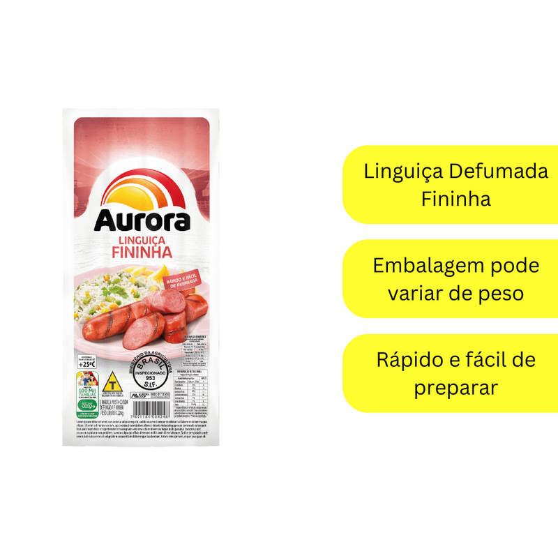 Linguiça fininha defumada Aurora 2,5kg