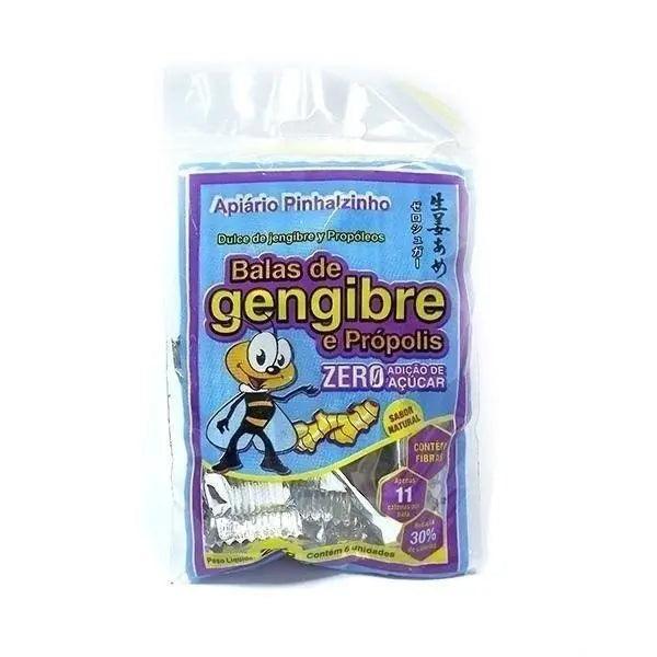 BALA DE GENGIBRE E PRÓPOLIS ZERO AÇÚCAR - 27G, 6 UN - APIÁRIO PINHALZINHO - Meu Brasil On Line