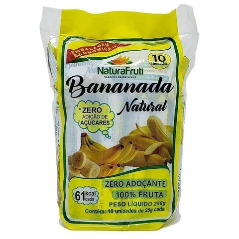 BANANADA NATURAL ZERO AÇÚCAR - 250G, 10UN - NATURA FRUTI - MEUBRASILONLINE