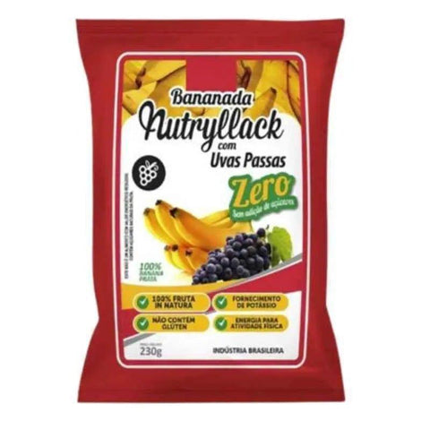 BANANADA ZERO ADIÇÃO DE AÇUCARES C / UVA PASSA 230G - NUTRYLLACK - MEUBRASILONLINE