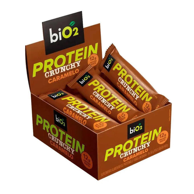 Barra de Proteína Crunchy Caramelo Bio2 (Cx c/9 un de 50g) - Meu Brasil On Line