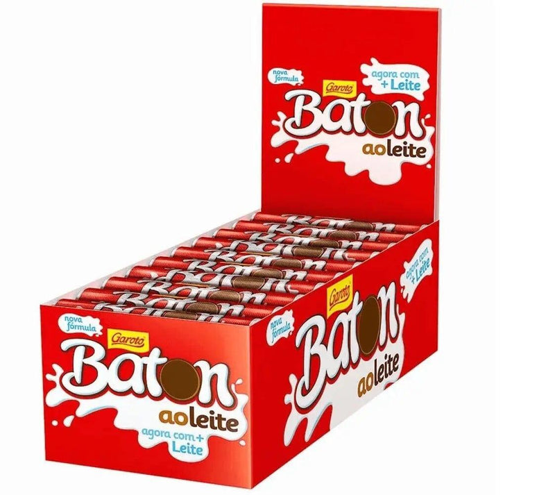 Baton Bastao Chocolate Leite Box 30 x 16g 480G Chocolate Meu Brasil On Line