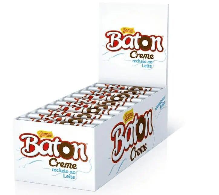 Baton Bastao Recheado Leite Box 30 x 16g 480G Chocolate Meu Brasil On Line