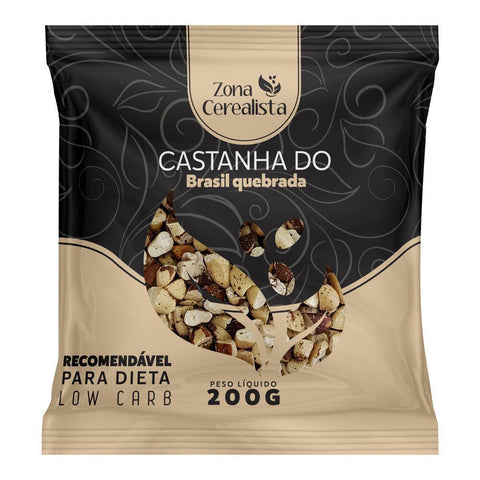 Castanha do Brasil Quebrada Zona Cerealista 200g - MEUBRASILONLINE