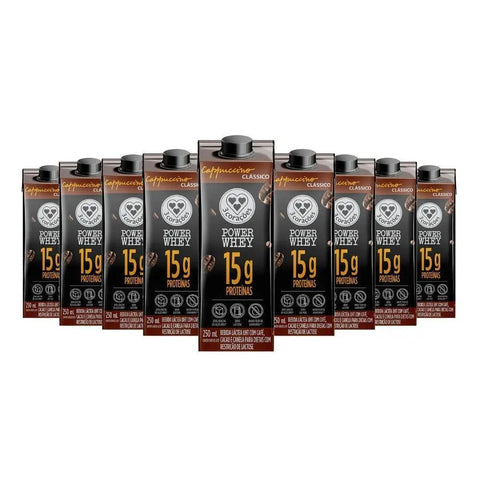 Bebida Proteica Power Whey Cappuccino Clássico 3Corações (Cx 12un de 250ML) - MEUBRASILONLINE