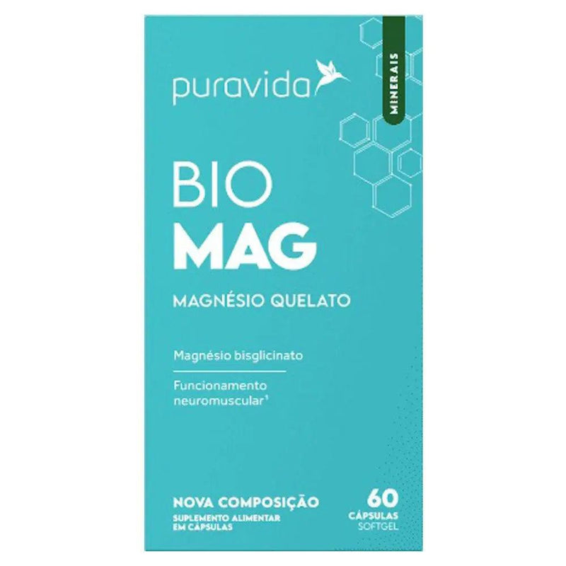 Bio Mag Magnésio Quelato Puravida 60 Caps - MEUBRASILONLINE