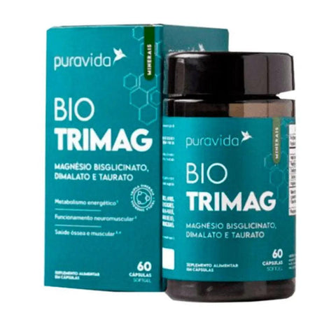 Bio Trimag Magnésio Puravida 60 Caps - MEUBRASILONLINE