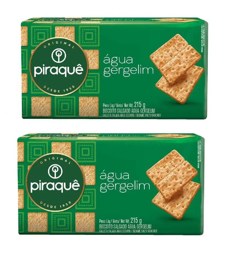 Biscoito Agua Gergelim Piraquê 2 x 215 g Cookies Meu Brasil On Line