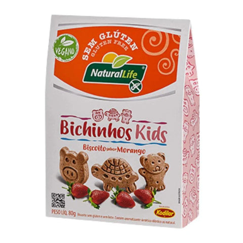 Bichinhos Kids Sabor Morango Vegano Sem Glúten NaturalLife 80g