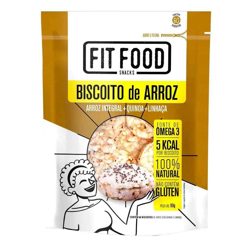 Biscoito de Arroz com Quinoa e Linhaça Fit Food 90g - Meu Brasil On Line