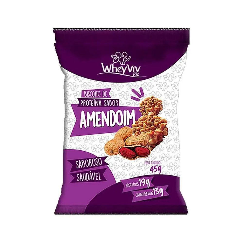 Biscoito de Proteína Sabor Amendoim Wheyviv 45g - Meu Brasil On Line