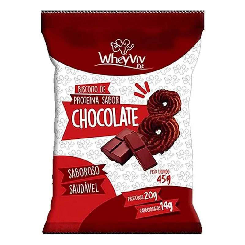 Biscoito de Proteína Sabor Chocolate Wheyviv 45g - Meu Brasil On Line