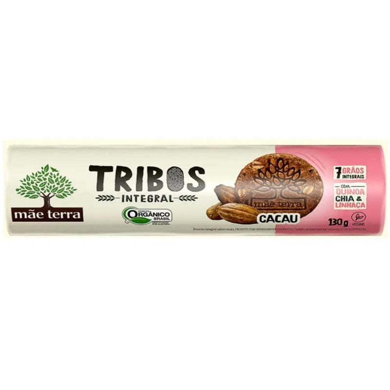 Biscoito Integral Orgânico Tribos Sabor Cacau Mãe Terra 130g - Meu Brasil On Line