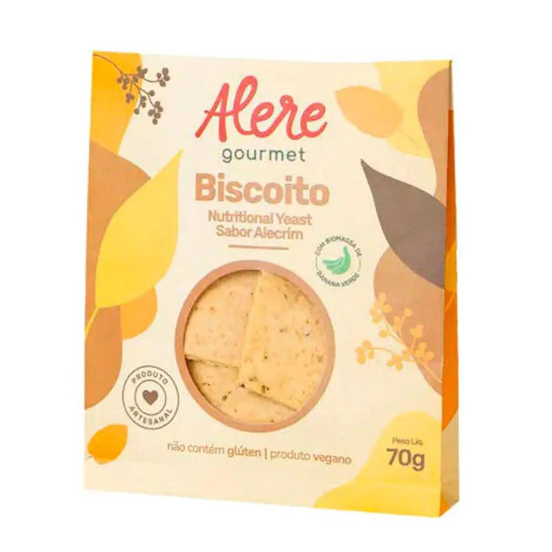 Biscoito Nutritional Yeast com Alecrim Gourmet Alere 70g - MEUBRASILONLINE