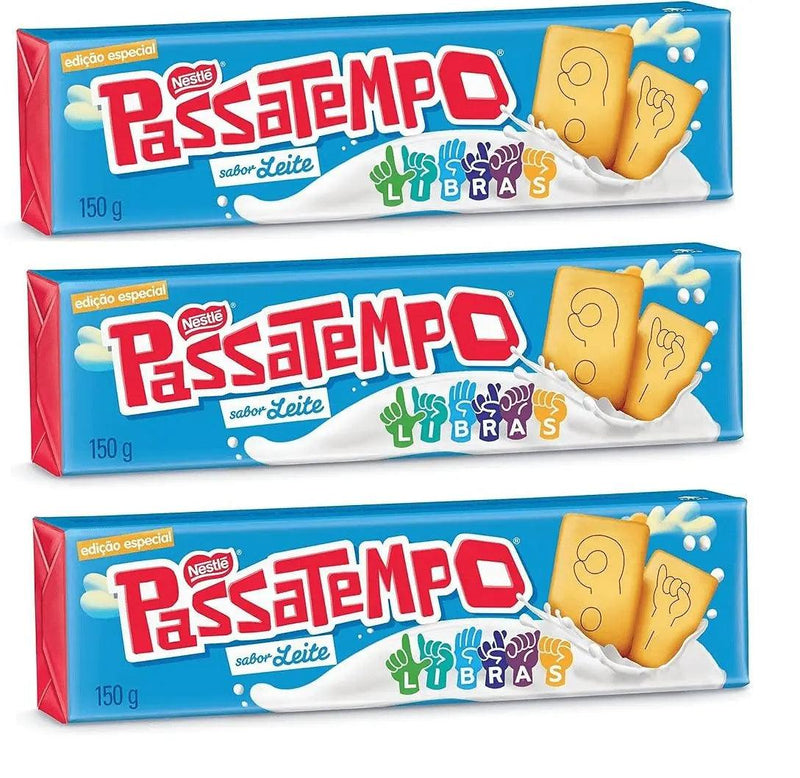 Biscoito PASSATEMPO® Leite 3 x 150g - Meu Brasil On Line