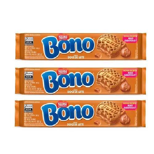 Biscoito Recheado Doce de Leite BONO® 3 x 90 g - Meu Brasil On Line