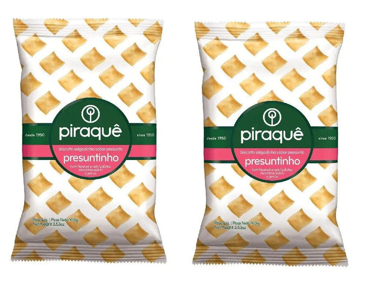 Biscoito Salgadinho Presuntinho Piraquê 2 x 100g - MEUBRASILONLINE