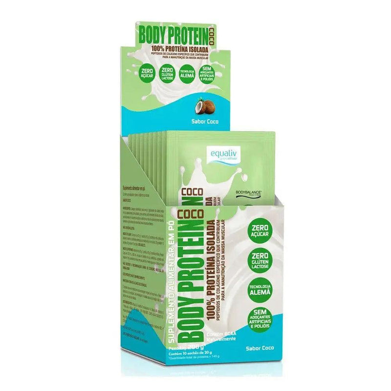 Body Protein Coco Equaliv (10 Sachês de 20g) - MEUBRASILONLINE