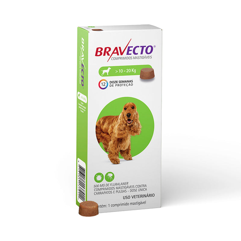 Antipulgas e Carrapatos Bravecto MSD para Cães de 10 a 20 kg