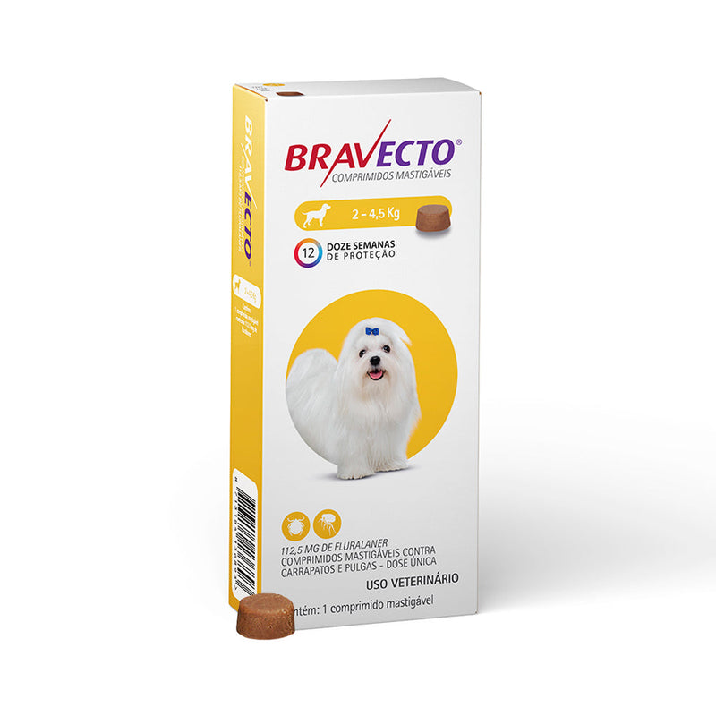 Antipulgas e Carrapatos Bravecto MSD para Cães até 4,5 kg