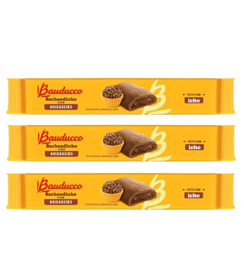Biscoito Bauducco Recheadinho Brigadeiro 3x104g - MEUBRASILONLINE