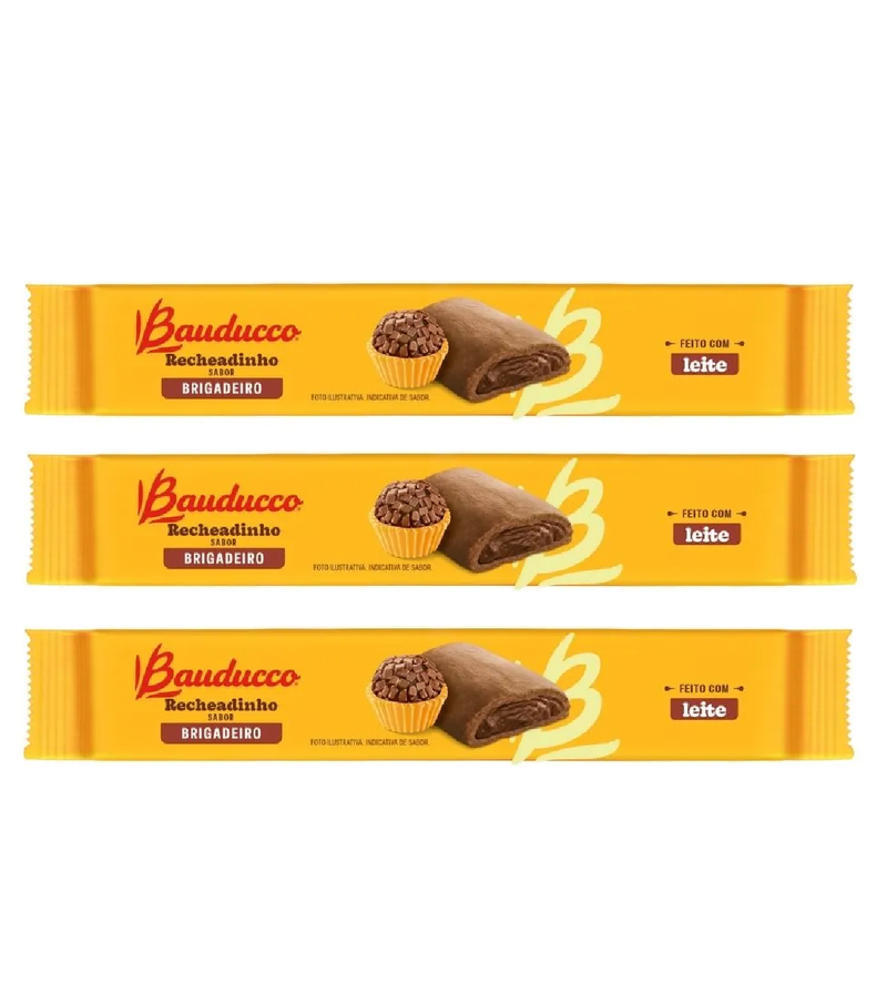 Biscoito Bauducco Recheadinho Brigadeiro 3x104g