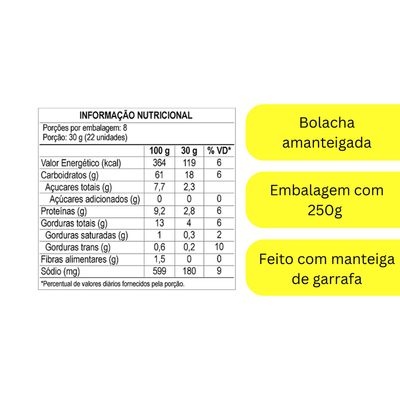 BOLACHA DA TERRINHA AMANTEIGADA 250G