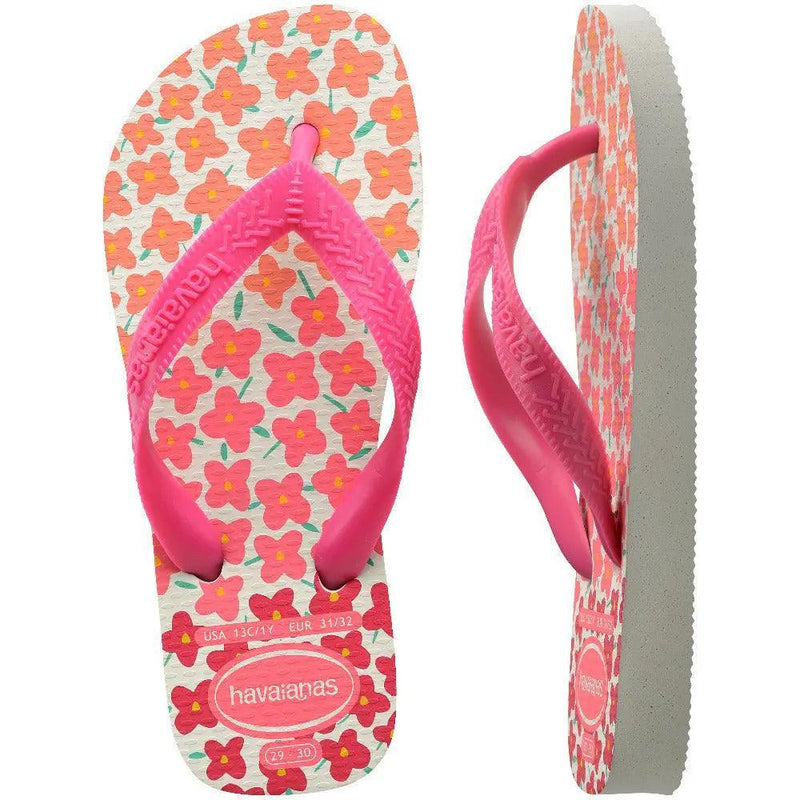 Havaianas Kids Flores Branco Rosa - MEUBRASILONLINE