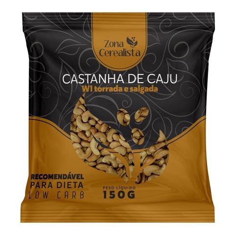Castanha de Caju W1 Torrada e Salgada Zona Cerealista 150g - MEUBRASILONLINE