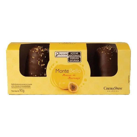 Caixa Montebelo Mousse Maracujá Cacau Show 90g - MEUBRASILONLINE
