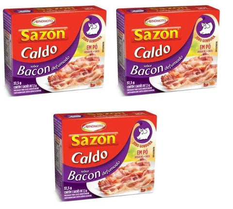 Caldo SAZÓN® Bacon 3 x 37.5g - MEUBRASILONLINE