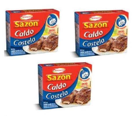 Caldo SAZÓN® Costela 3 x 37.5g - MEUBRASILONLINE