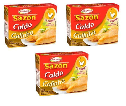Caldo SAZÓN® Galinha 3 x 37.5g - MEUBRASILONLINE