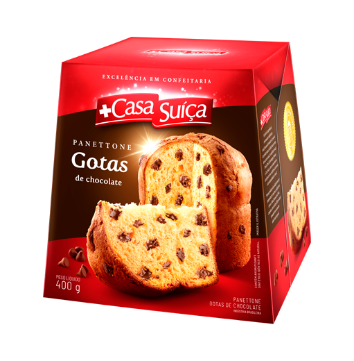 Panettone Gotas de Chocolate Casa Suiça 400g