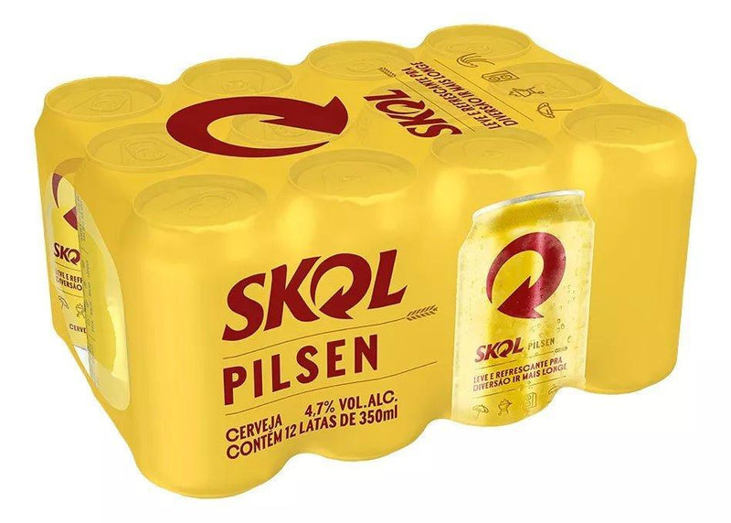 Cerveja Skol Pilsen 350 ML fardo com 12 unidades - Meu Brasil On Line