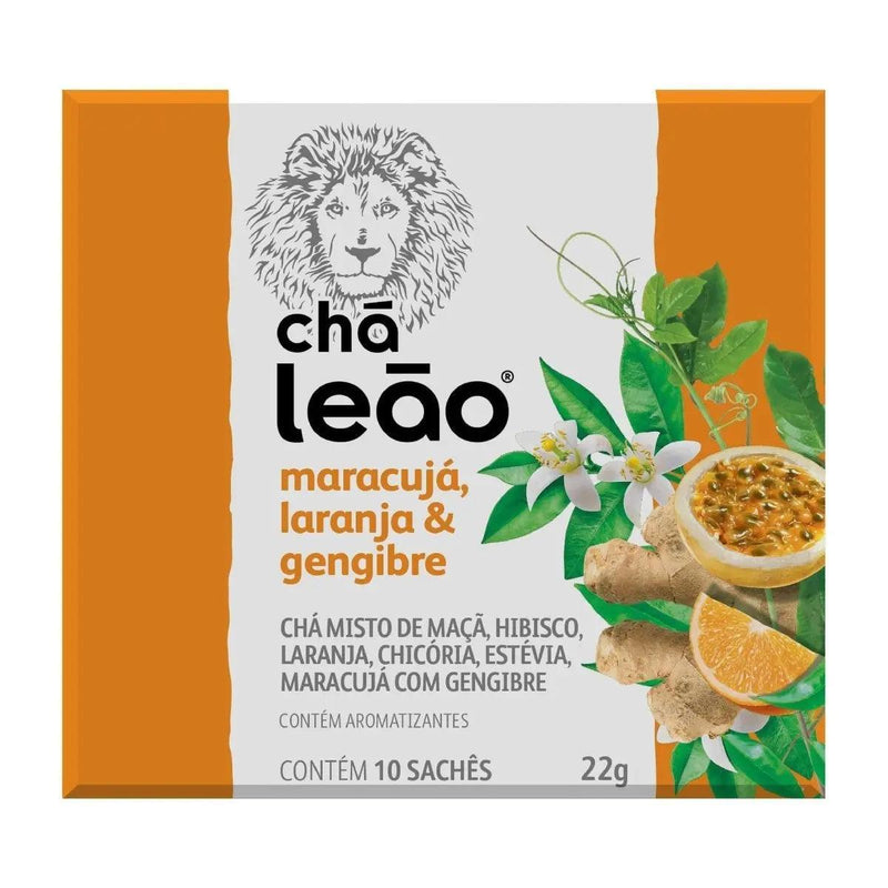 Cha de Maracuja Laranja e Gengibre Leao 23g - Meu Brasil On Line