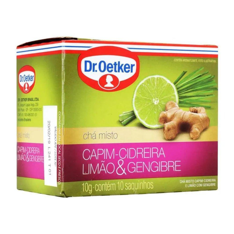 Chá misto Capim-Cidreira Limão e Gengibre Dr.Oetker c/15 saquinhos 15G - MEUBRASILONLINE