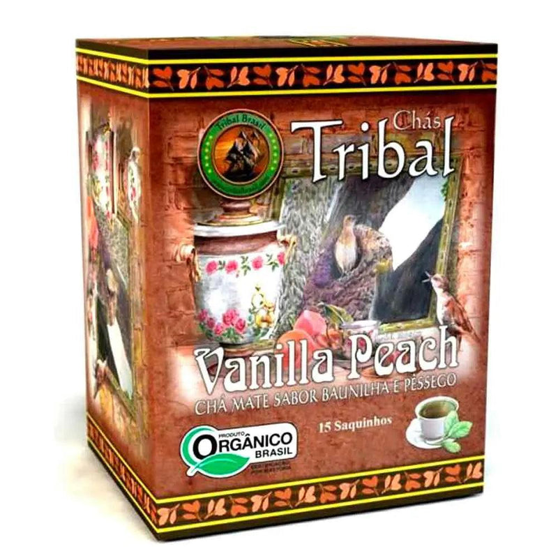 Chá Orgânico Mate Sabor Baunilha e Pêssego Tribal 22,5g - Meu Brasil On Line