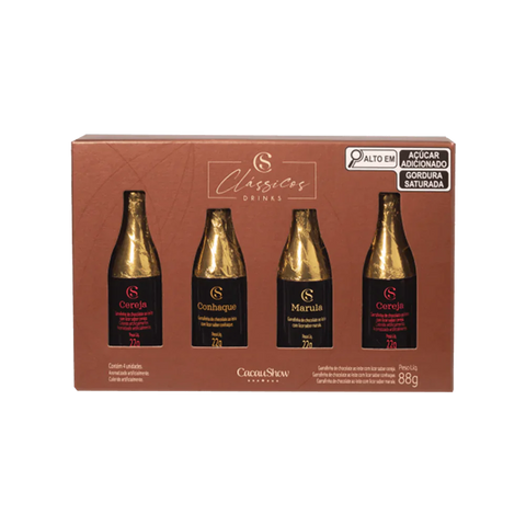 Cacau Show Classic Drinks Milk Chocolate Liqueur Bottles Gift Box 88g