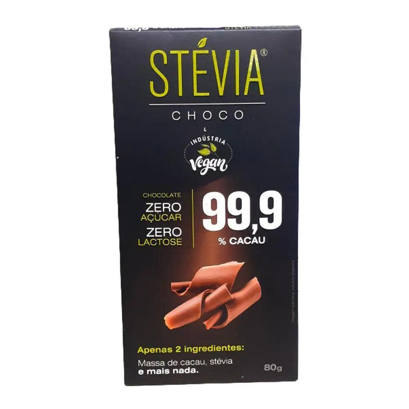 Chocolate Adoçado Com Stevia 99% Cacau SteviaChoco 80g - Meu Brasil On Line