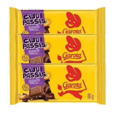 Chocolate Caju e Passas Garoto 3 x 90g - MEUBRASILONLINE