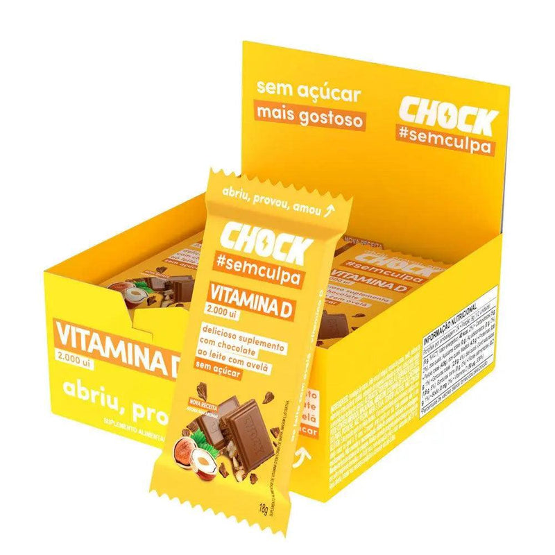 Chocolate Com Avelã Vitamina D Chock (12un de 18g) - Meu Brasil On Line