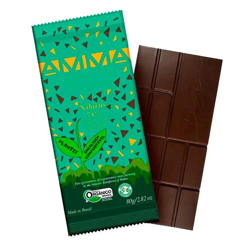 Chocolate Orgânico 75% Cacau Nibirus AMMA 80g - Meu Brasil On Line