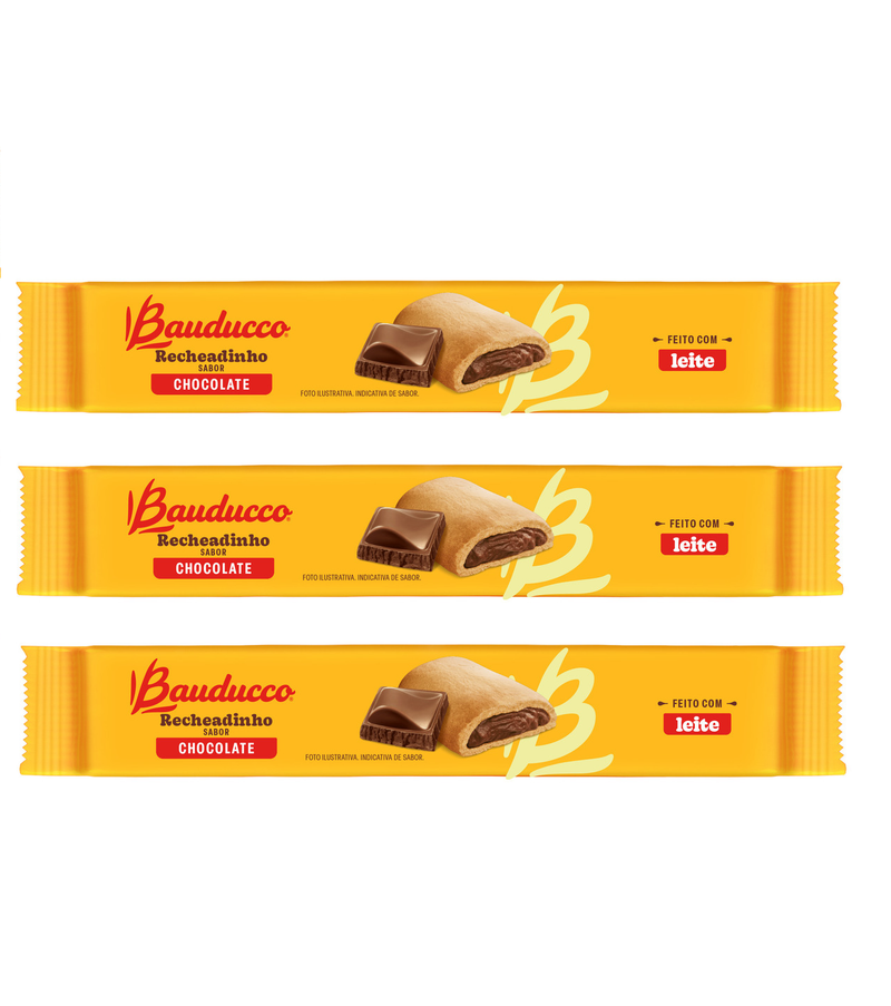 Biscoito Bauducco Recheadinho Chocolate 3x104g