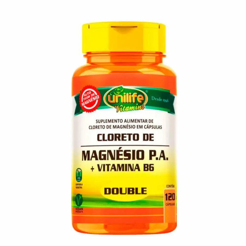 Cloreto De Magnésio P.A + Vitamina B6 - Unilife - 120 Cápsulas - MEUBRASILONLINE