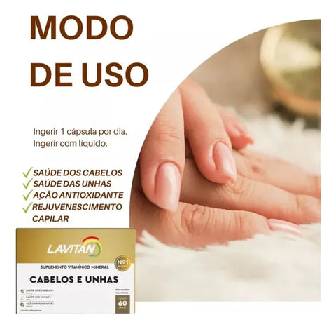 Lavitan Mais Hair Cabelos E Unhas 60 Cápsulas